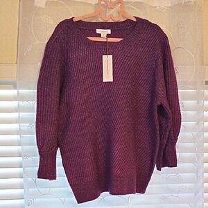 Liz Claiborne Women's Brite Violet Round Neck Sweater, Size: XL, NWT